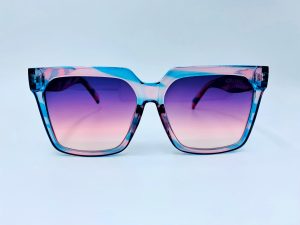 عینک شیشه مربع مدل رنگی طرح سلین