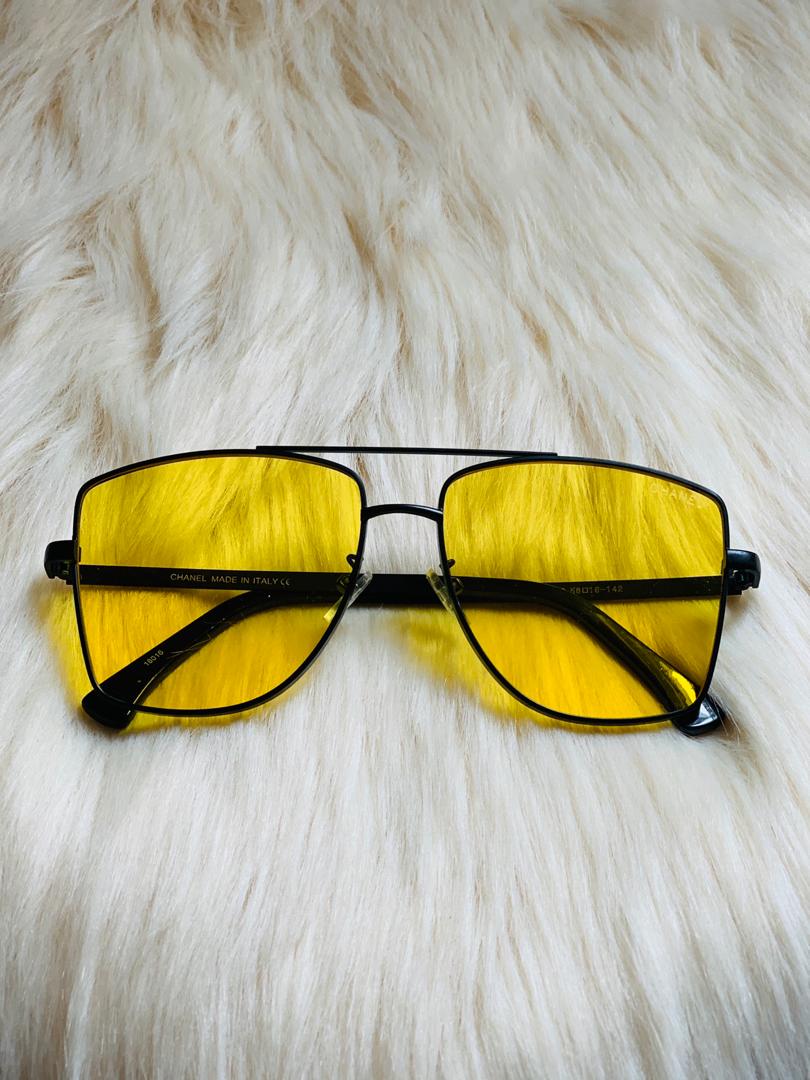 عینک شیشه رنگی سایز بزرگ رنگ زرد